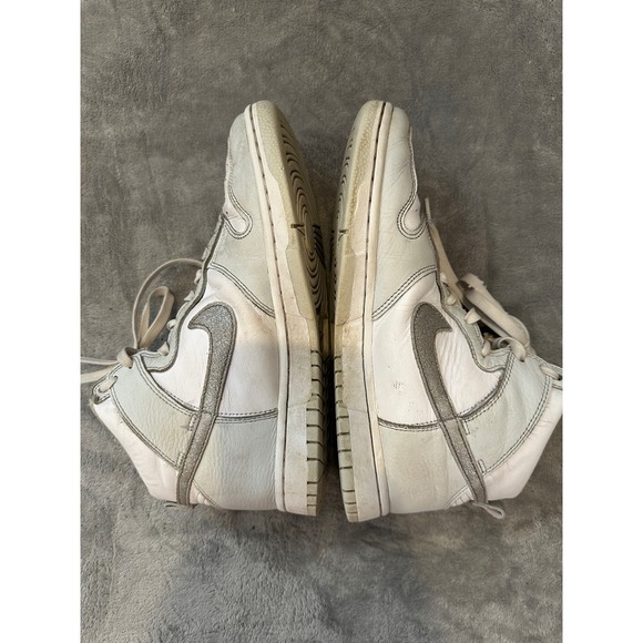 Women's Nike High Dunks gray and white silver sparkle Size 8 - Picture 6 of 8